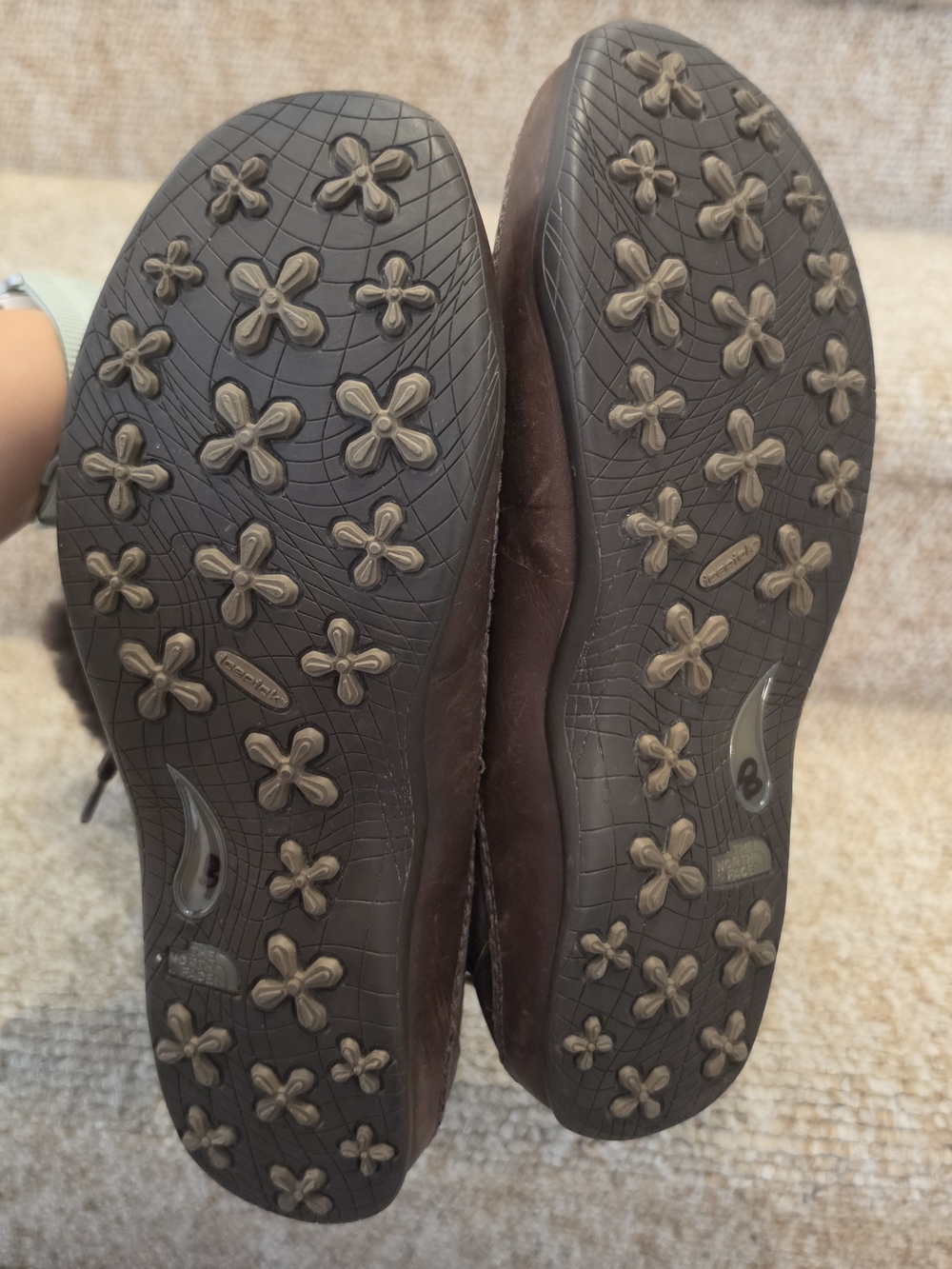 The North Face Womens Sz 9.5 Primaloft 200 Gram Insulation Boots Brown Suede Fur - Picture 6 of 6